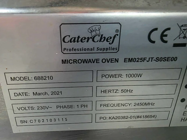Caterchef - 688210 1000w - magnetron - afbeelding 5 van  5