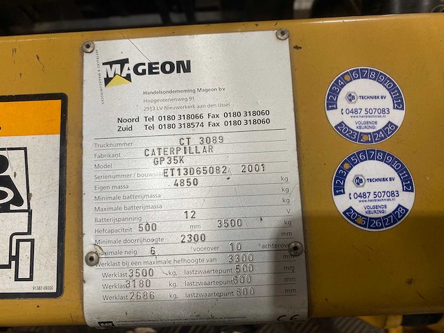 Caterpillar - 2001 - gp 35 k - vorkheftruck - afbeelding 3 van  15