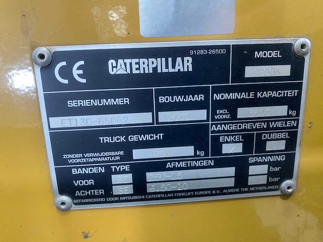 Caterpillar - 2001 - gp 35 k - vorkheftruck - afbeelding 5 van  15