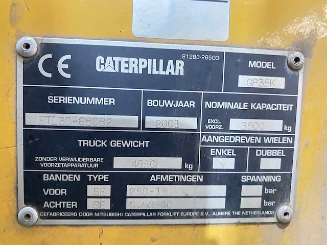 Caterpillar - 2001 - gp35k - vorkheftruck - afbeelding 2 van  16