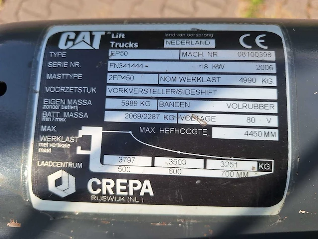 Caterpillar - 2006 - ep50 - vorkheftruck - afbeelding 10 van  11