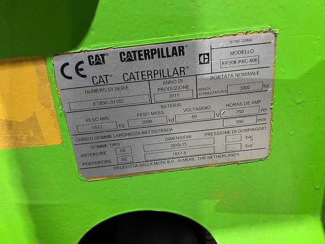 Caterpillar - 2011 - ep30k pac - vorkheftruck - afbeelding 10 van  13