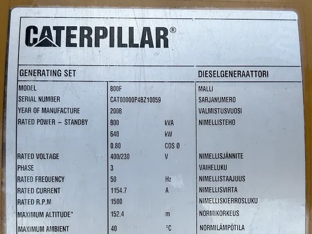Caterpillar 3412 800f - 800 kva - open generator - afbeelding 15 van  18