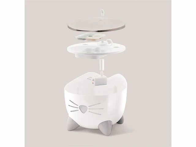 Catit pixi fountain rvs kattendrinkbak 20x20x16 cm wit - afbeelding 3 van  6