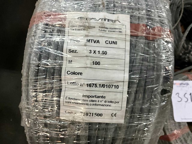 Caviterm mtva cuni 3x 1.50 voedingskabelrol 100 m (3x) - afbeelding 2 van  3