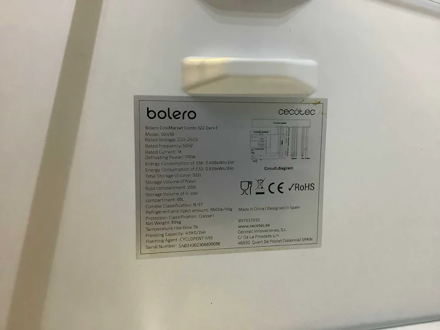 Cecotec bolero combi 322 dark e koelkast - afbeelding 6 van  8