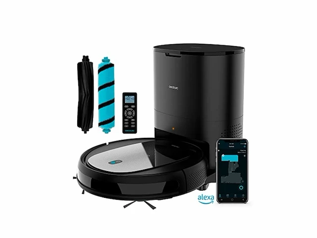 Cecotec robotstofzuiger met zelflozend onderstel conga 2290 ultra hom 2100 pa alexa & google assistant zwart - afbeelding 1 van  5