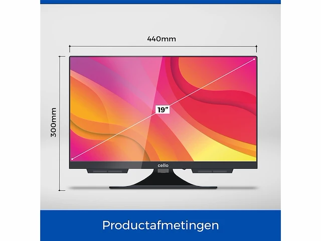 Cello c1924f 19 tv zonder frame gentegreerde dvdspeler drievoudige tuner dvbc/s2/t2 - afbeelding 4 van  6