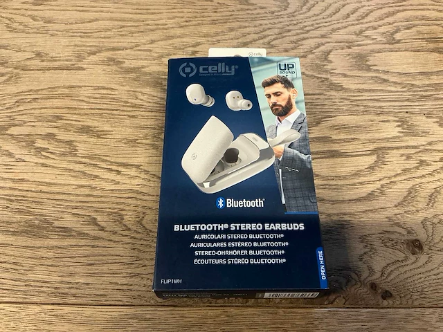 Celly bluetooth earbuds, flip1wh zilver/wit - afbeelding 1 van  1