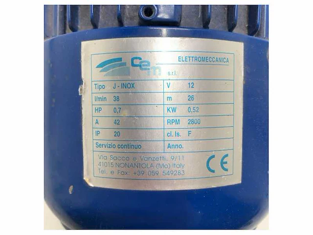 Cem j-inox stainless steel 12v fresh water pump 38l/min - afbeelding 3 van  6