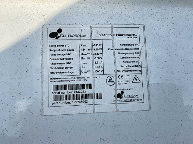 Centrosolar zonnepanelen met steunen (10x) - afbeelding 5 van  7