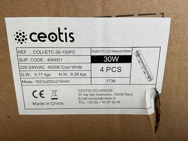 Ceotis coli-etc-30-150pc led waterproof batten (4x) - afbeelding 5 van  5