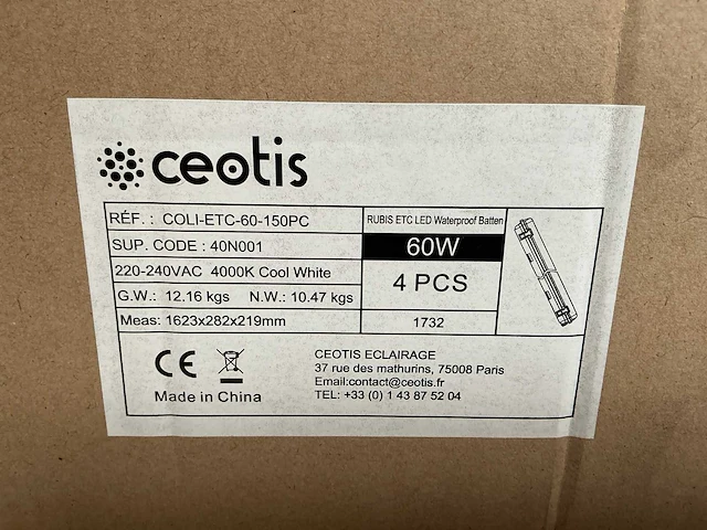 Ceotis coli-etc-60-150pc led waterproof batten (4x) - afbeelding 3 van  4