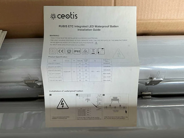 Ceotis coli-etc-60-150pc led waterproof batten (4x) - afbeelding 4 van  4