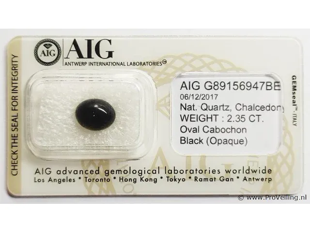 Chalcedony 2.35ct aig certified - afbeelding 1 van  4