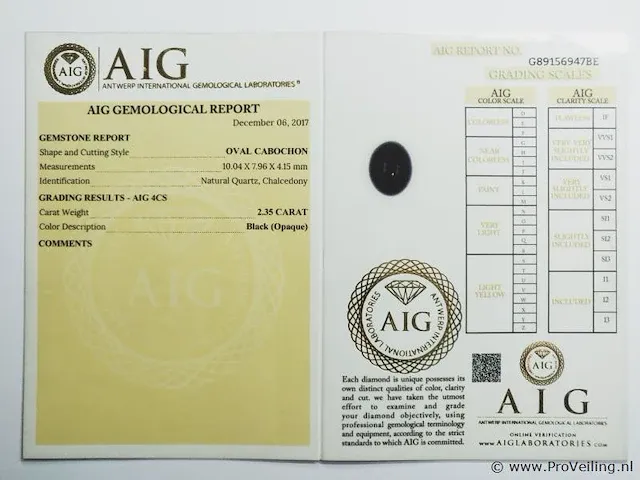 Chalcedony 2.35ct aig certified - afbeelding 4 van  4