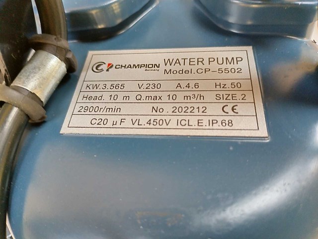 Champion - vuilwaterpomp - afbeelding 2 van  9