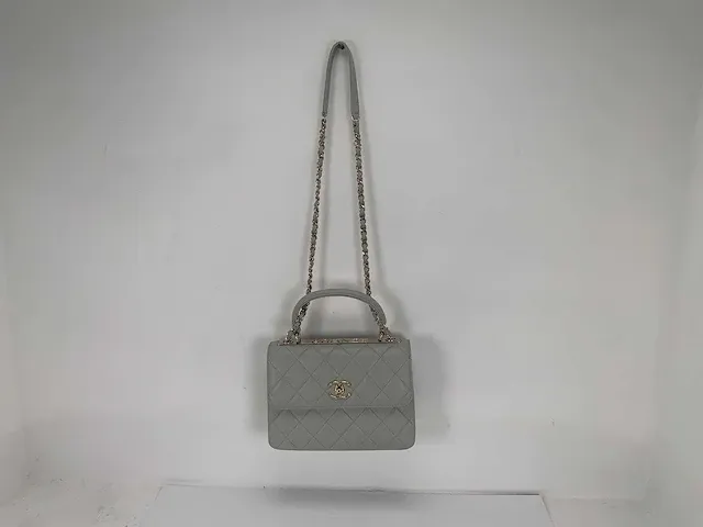 Chanel - cc flap grey caviar - afbeelding 2 van  6