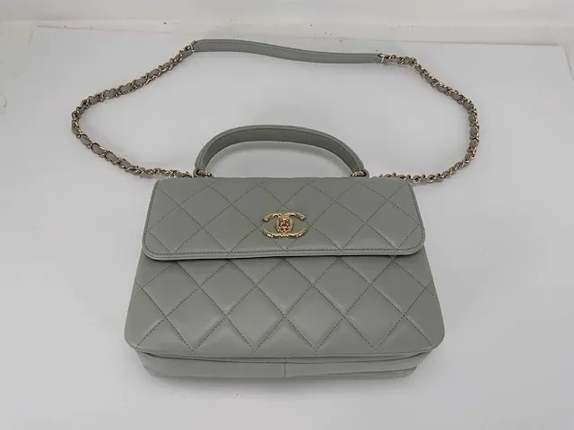 Chanel - cc flap grey caviar - afbeelding 3 van  6