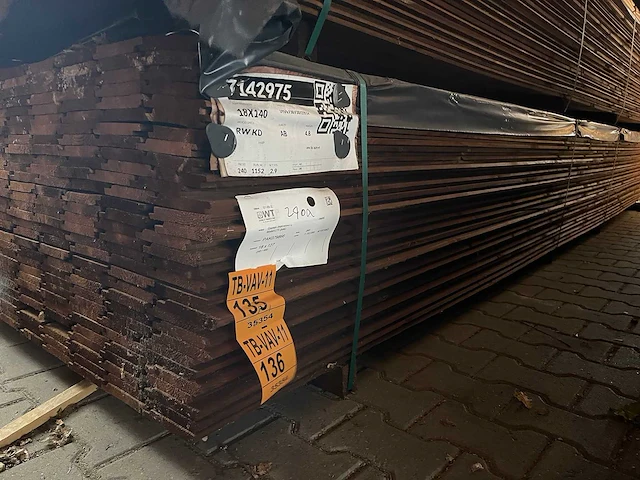 Channelsiding bruin geïmpregneerd 4800x140x18mm (120x) - afbeelding 4 van  4