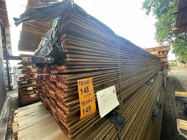 Channelsiding bruin geïmpregneerd 5100x140x18mm (105x) - afbeelding 2 van  3