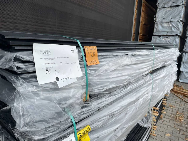 Channelsiding zwart gecoat 3000x140x18mm (102x) - afbeelding 2 van  3