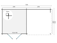 Chappo - tuinhuis 28mm 5980x3000x2170mm onbehandeld - afbeelding 2 van  5