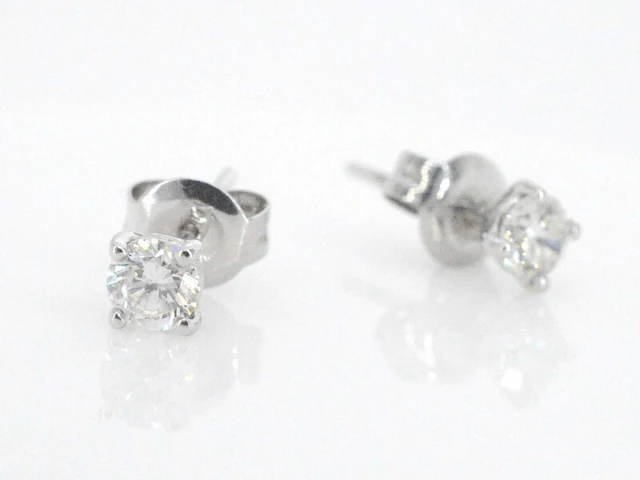 Charles greig - gouden solitair oorbellen met diamanten - afbeelding 1 van  9