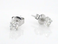 Charles greig - gouden solitair oorbellen met diamanten - afbeelding 1 van  9