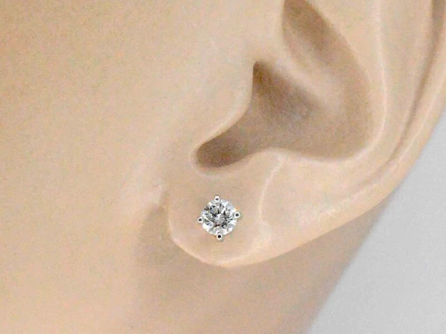 Charles greig - gouden solitair oorbellen met diamanten - afbeelding 2 van  9