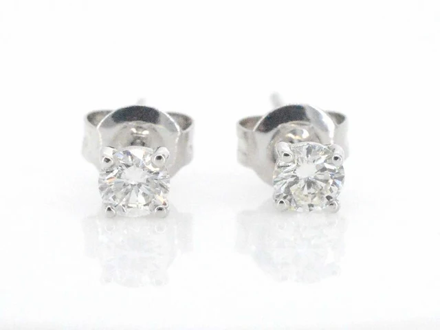 Charles greig - gouden solitair oorbellen met diamanten - afbeelding 4 van  9