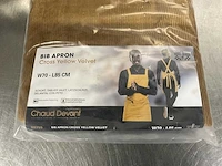 Chaud devant - cross yellow velvet - schort “bib apron” (4x) - afbeelding 2 van  2