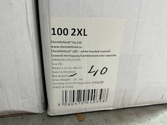 Chemdefend 100 wegwerp overall (80x) - afbeelding 4 van  6