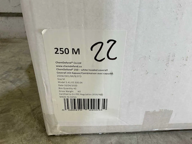 Chemdefend 250 wegwerp overall (100x) - afbeelding 3 van  5