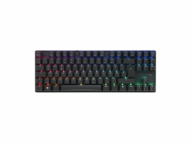 Cherry mx 8.2 tkl draadloos gaming toetsenbord zonder numeriek toetsenblok duitse indeling (qwertz) met metalen behuizing voor transport mx brown schakelaars zwart - afbeelding 1 van  4