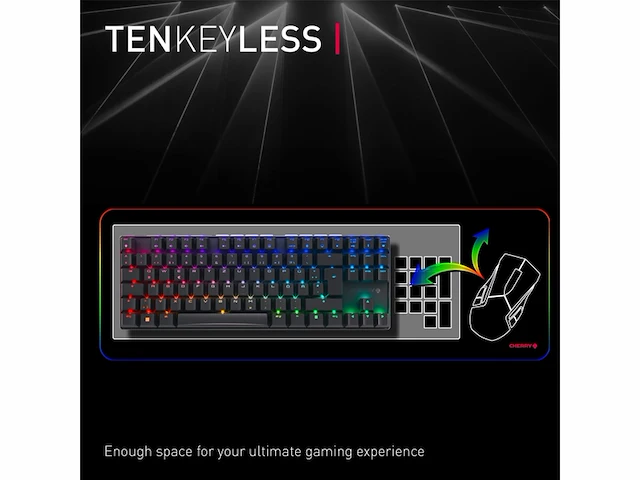 Cherry mx 8.2 tkl wireless draadloos mechanisch gaming-toetsenbord zonder numeriek toetsenblok qwertz zwart - afbeelding 4 van  6
