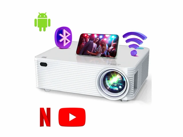Chesto beamer android 9.0full hd 10.000 lumen inclusief draagtas wit - afbeelding 1 van  1