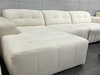 Chicago hoekbank met chaise longue links - velvet - crème cosmopolitan design - afbeelding 2 van  6
