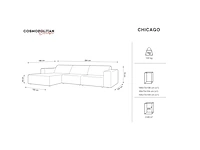 Chicago hoekbank met chaise longue links - velvet - crème cosmopolitan design - afbeelding 5 van  6