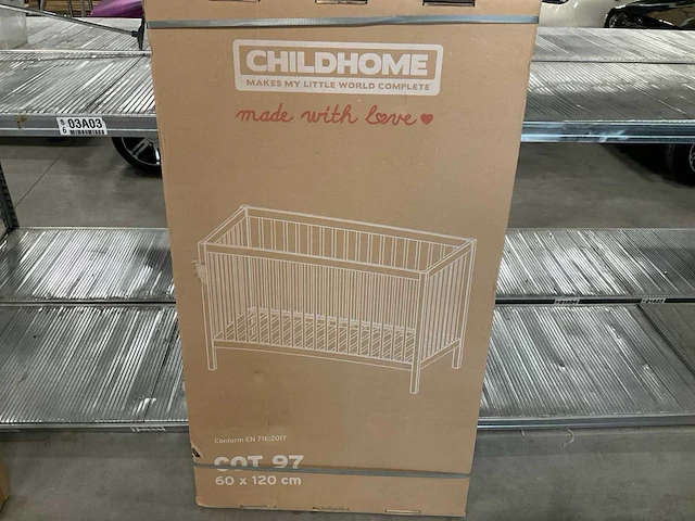 Childhome cot 97 - babybed 120x60cm wit naturel - afbeelding 3 van  4