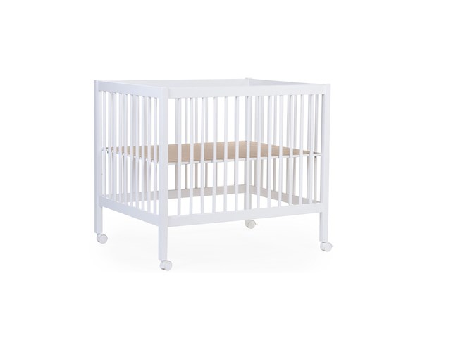 Childhome park 97 box met wieltjes hout wit 98x78x82 cm - afbeelding 1 van  3