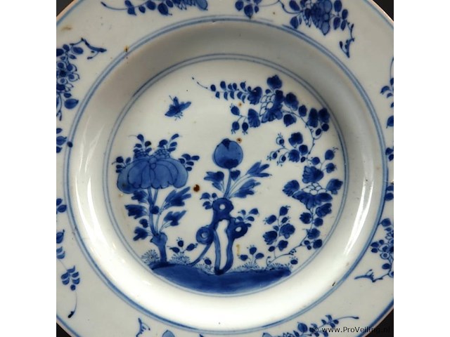 Chinees blauw en wit 18e eeuwse schotel qian long - afbeelding 3 van  5
