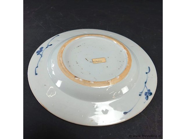 Chinees blauw en wit 18e eeuwse schotel qian long - afbeelding 4 van  5