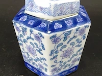 Chinese hexagonaal gevormde porseleinen gemberpot