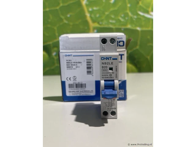 Chint electric 1-fase, 1 polig+nul 20a b-kar 30ma - 10 stuks - afbeelding 1 van  6