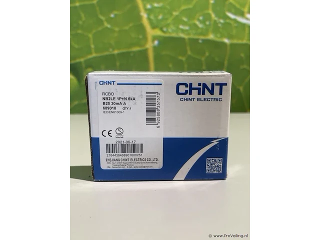 Chint electric 1-fase, 1 polig+nul 20a b-kar 30ma - 10 stuks - afbeelding 5 van  6