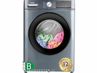 Chiq compacte wasmachine - 8kg capaciteit - 1400 tpm - energieklasse b - stoom- & snelwasfunctie - kinderslot - afbeelding 1 van  8