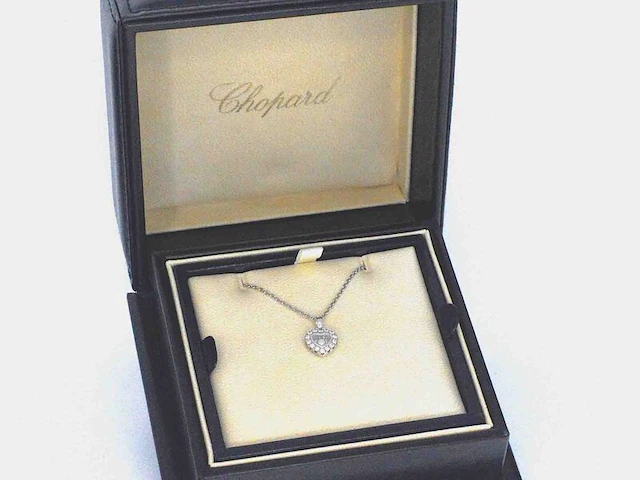 Chopard - chopard happy diamonds icons heart collier met hanger witgoud met diamant - afbeelding 7 van  9