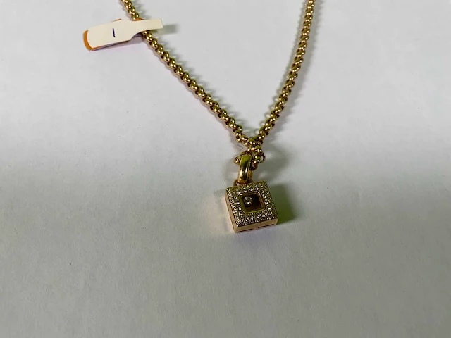 Chopard - happy diamonds - geelgouden jasseron collier - afbeelding 2 van  3