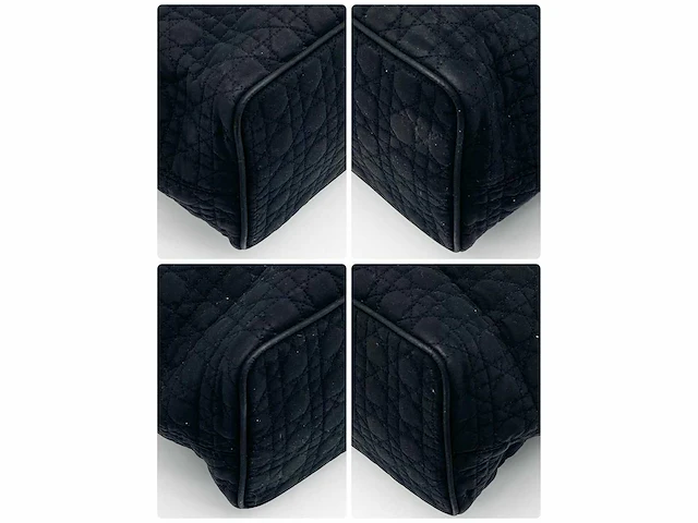 Christiaan dior - lady dior - handtas cannage zwart nylon goud - afbeelding 2 van  12